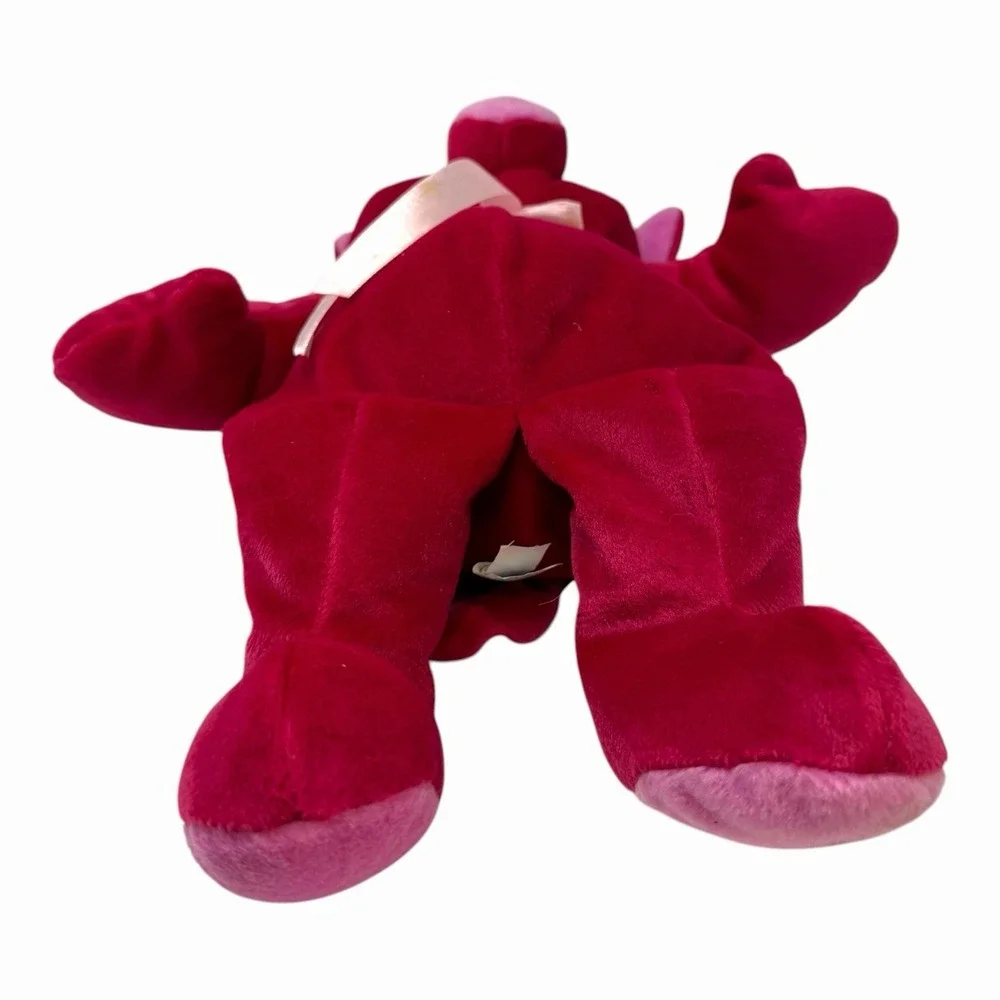 Kellytoy Magenta Pink Pig Plush Stuffed Animal Bean Bag Toy with‎ Ribbon 9 inch